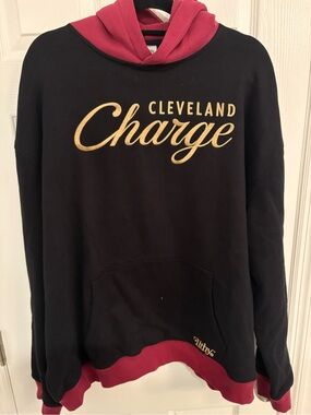 Cleveland Charge Men's Black and Maroon Pullover Hoodie ILHTY